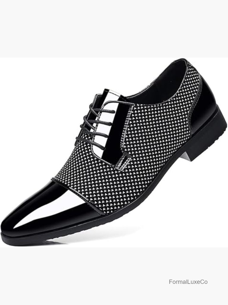 Patent Tuxedo Dress Shoes Classic Lace-Up Formal Oxfords Business